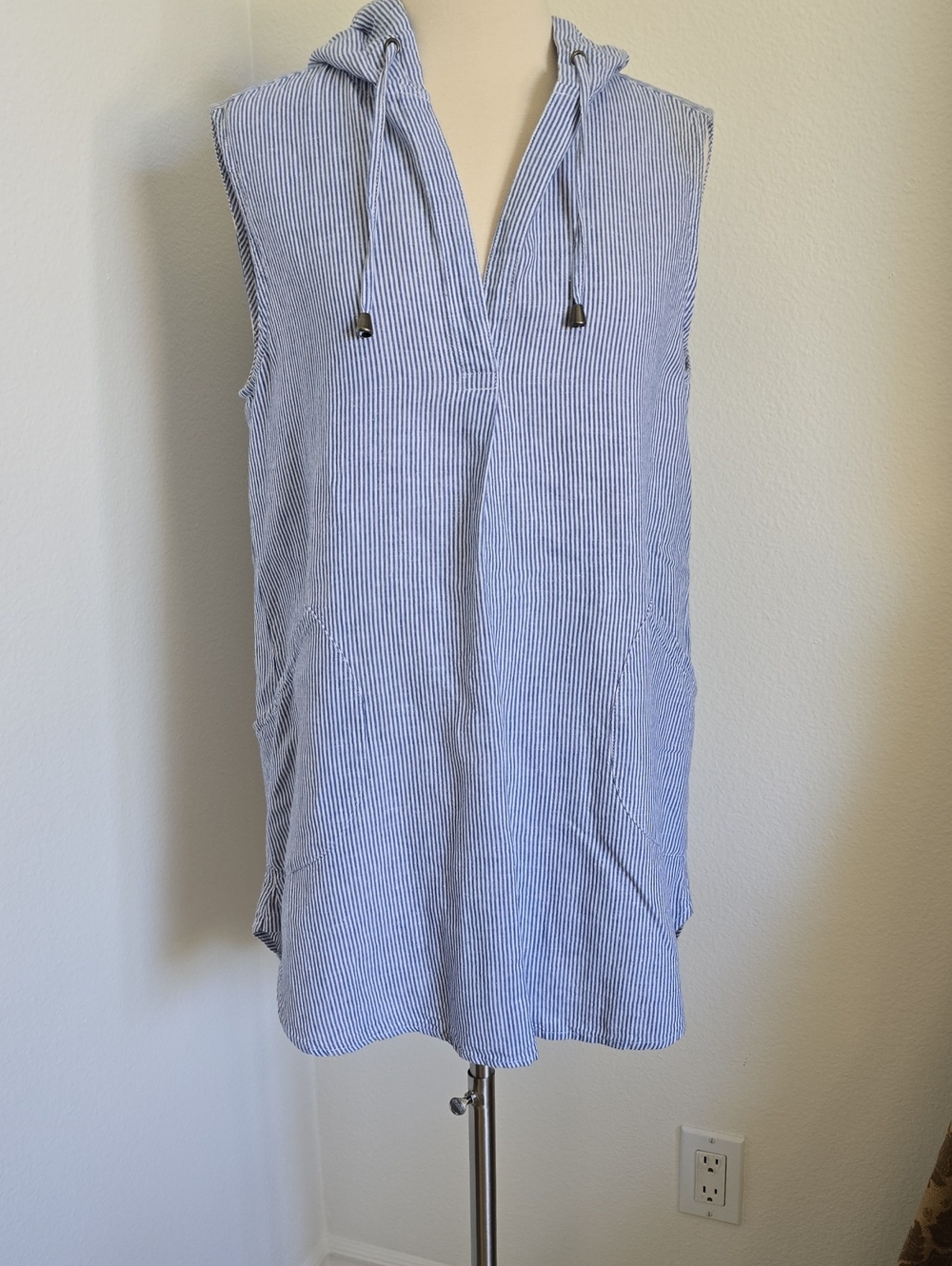 ForCynthia Blue & White Striped Beachwear Top